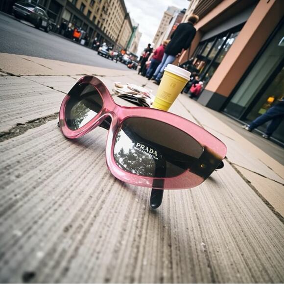 Prada Designer Cat Eye Sunglasses – Pink Havana Frames - Picture 2 of 11